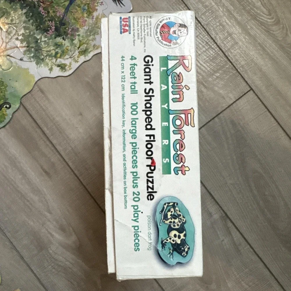 Vintage 1996 Frank Schaffer RAIN FOREST LAYERS 100pc Giant Floor Puzzle 4ft Tall